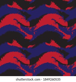 Red Navy Brush stroke fur pattern design for fashion prints, homeware, graphics, backgrounds