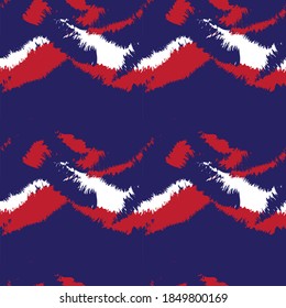 Red Navy Brush stroke fur pattern design for fashion prints, homeware, graphics, backgrounds