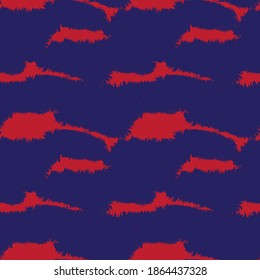 Red Navy Brush stroke fur pattern design for fashion prints, homeware, graphics, backgrounds
