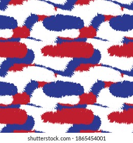 Red Navy Brush stroke fur pattern design for fashion prints, homeware, graphics, backgrounds
