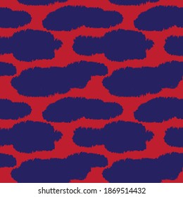 Red Navy Brush stroke fur pattern design for fashion prints, homeware, graphics, backgrounds
