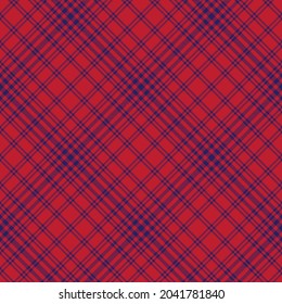 Red Navy Diagonal Plaid Tartan textured Seamless pattern design suitable for fashion textiles and graphics