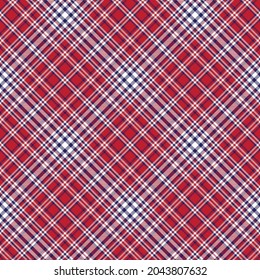 Red Navy Diagonal Plaid Tartan textured Seamless pattern design suitable for fashion textiles and graphics