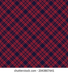 Red Navy Diagonal Plaid Tartan textured Seamless pattern design suitable for fashion textiles and graphics