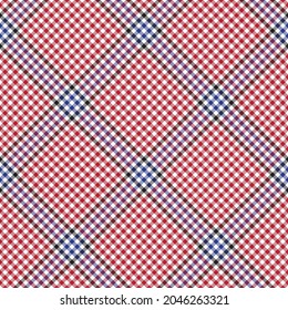 Red Navy Diagonal Plaid Tartan textured Seamless pattern design suitable for fashion textiles and graphics