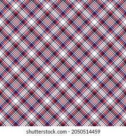 Red Navy Diagonal Plaid Tartan textured Seamless pattern design suitable for fashion textiles and graphics