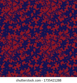 Red Navy Floral brush strokes seamless pattern background for fashion prints, graphics, backgrounds and crafts
