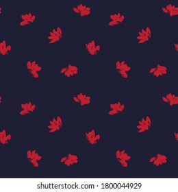 Red Navy Floral brush strokes seamless pattern background for fashion prints, graphics, backgrounds and crafts