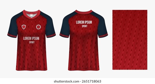Red and Navy Soccer Jersey Mockup