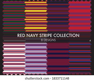 La colección de patrones sin costura de la Marina Roja incluye 8 diseños para textiles de moda, gráficos