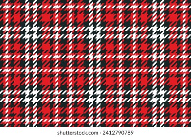 Red, navy, white plaid pattern. Seamless background for shirt design or decoration. Vector illustration.