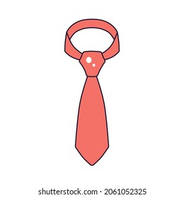 Red neck tie isolated vector icon