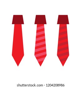 Red necktie accessory fashion on white background
