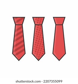 red necktie cartoon clipart vector set