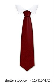 Red necktie icon. Realistic illustration of red necktie vector icon for web design isolated on white background