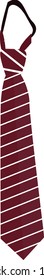 Red necktie, illustration, vector on white background