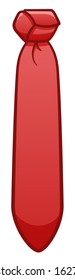 Red necktie isolated illustration. White background, vector.