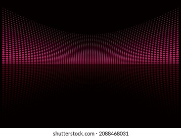 Red neon background made of dots, wallpaper dots