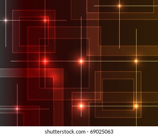 Red neon background. Vector illustration