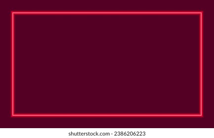 Vector de borde de neón rojo para fondo y textura.