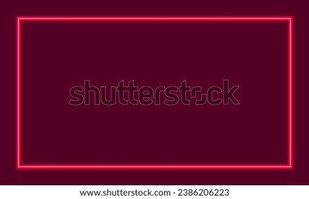 Red Neon border vector for background and texture.