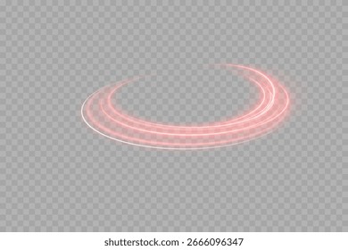 Efeito de brilho de círculo de néon vermelho isolado no fundo transparente. Anel brilhante futurista, quadro iluminado vibrante para decoração, banners, cartazes, design de discoteca, visuais de ficção científica e digital moderno 