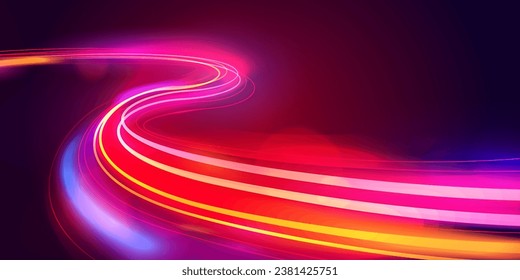 Red Neon Color Speedway Or Highway