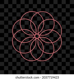 Diseño de elementos de efecto neón rojo con estilo de círculo. puede usarse para afiches, banner de negocios, volante, publicidad, folleto, catálogo, web, sitio web, presentación, portada de libros, folletos y recursos gráficos