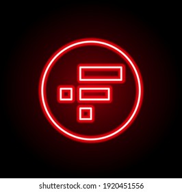 Símbolo criptodivisa de símbolo FTX (FTT) de neón rojo. Ilustración vectorial eps10 aislado. Vector de token FTX de neón rojo. Icono de criptografía de Red Neon