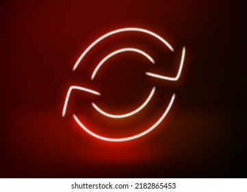 Red Neon Glowing Arrows. 3d Vector Illustration

