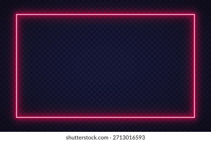 Marco de neón rojo brillante sobre un fondo oscuro, ideal para imágenes cyberpunk o composiciones gráficas audaces.