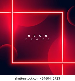 red neon glowing lines background with empty space vector