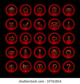 Red Neon Icons Stock Vector Royalty Free