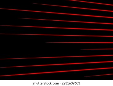 Red neon laser lines abstract futuristic background. Technology vector design