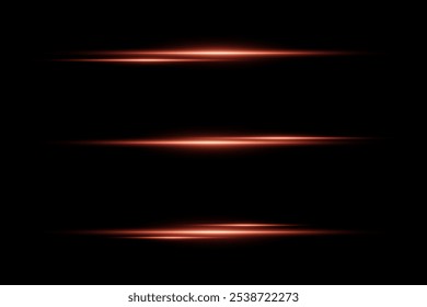 Red neon laser lines. On a black background.