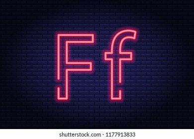 Red neon letters, font on dark blue background. Vector illustration of eps 10.