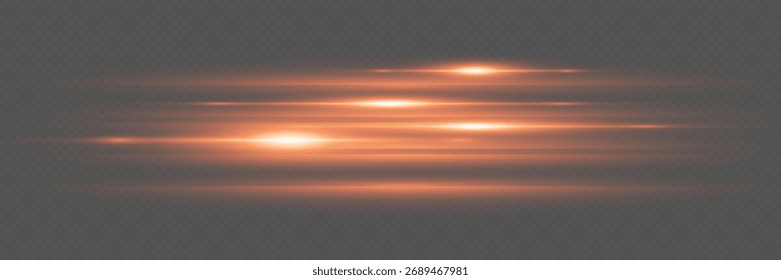 Efectos de luz de neón rojo. Sobre un fondo transparente.