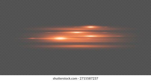 Red neon light effects. On a transparent background.