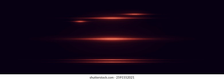 Red neon lines of light, horizontal flare effect.