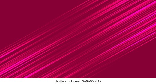 Linhas de luz de néon vermelho, efeito de erupção horizontal. Ilustração vetorial