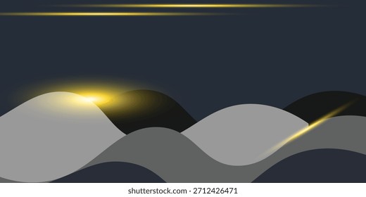 Linhas de luz de néon vermelho, efeito de erupção horizontal.