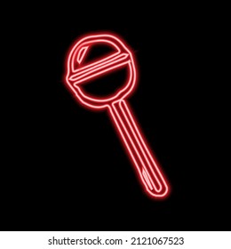 Red Neon Lollipop Sign. Neon Lollipop Icon. Vector Illustration