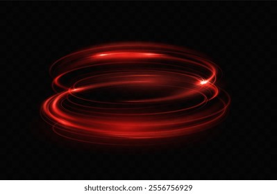 Red neon ring. Luminous circle. Glow effect. Round light frame.