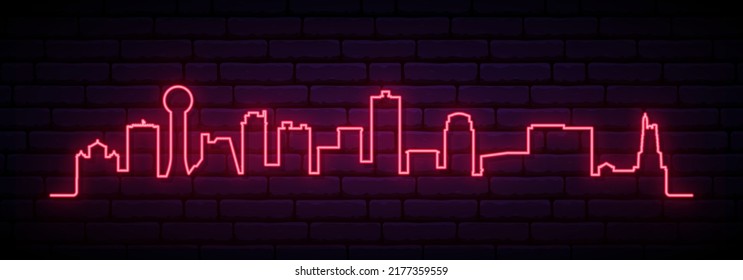 Red neon skyline of Knoxville. Bright Knoxville long banner. Vector illustration.