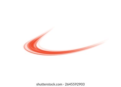Red Neon Speed Lines on Dark Road, Fast Motion Light Effect, Laser Streaks, Futuristic Urban Vector, Night Highway Glow, Dynamic Energy Trail, Isolated PNG for Tech Design Illustration