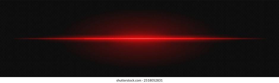 Red neon stripes or light flash. Laser beams, horizontal beams. Beautiful light reflections. Glowing stripes on a black background.