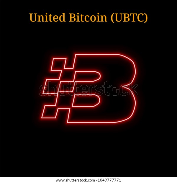 Red Neon United Bitcoin Ubtc Cryptocurrency Stock Vector Royalty - 