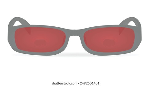 Gafas de nerd rojo. Ilustración vectorial