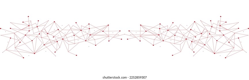 Red roja. Conexión abstracta sobre fondo blanco. Fondo de tecnología de red con puntos y líneas para escritorio. Antecedentes. Concepto abstracto moderno. Fondo de línea, tecnología de red