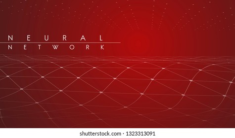 Red neural texture abstract vector